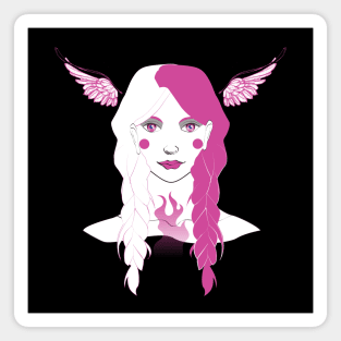 Pink Flame Lady Magnet